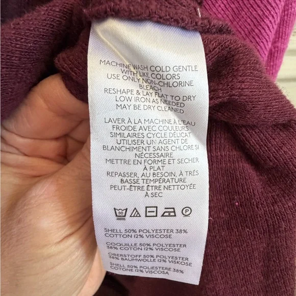 NWT new medium Anthropologie pilcro ruffled raglan thermal long sleeve top plum